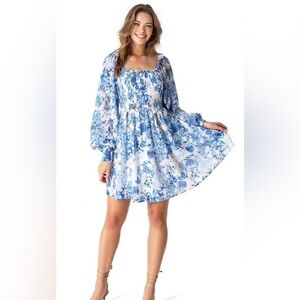 Flying Tomato Blue and White Mini Dress